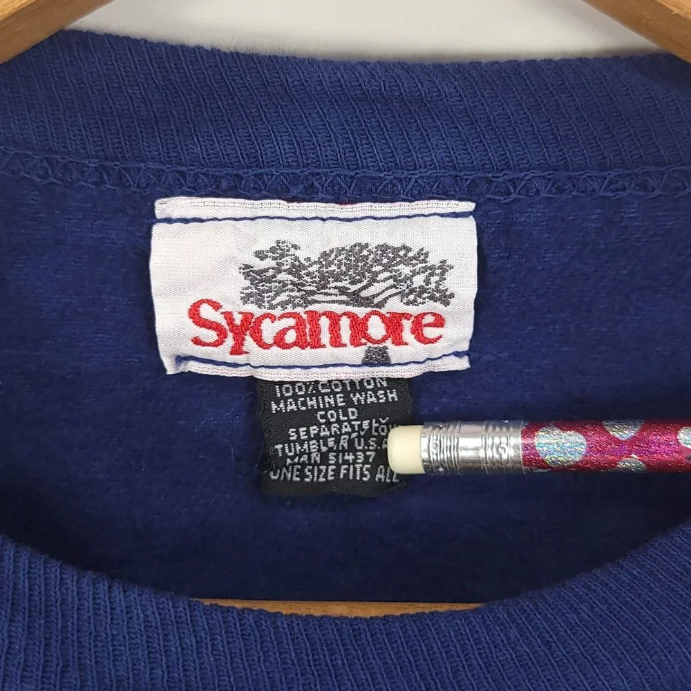 Vtg Sycamore Brand Graphic Top Sweatshirt OSFA Regatta Sailing Club Distressed - Picture 4 of 7